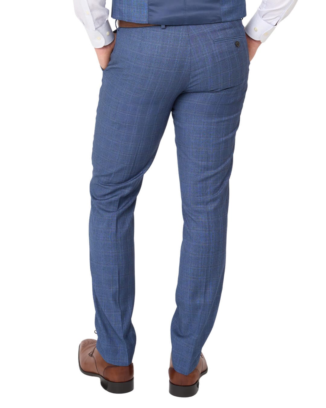 Gagliardi Suits Gagliardi Blue Sharkskin Check Machine Washable Suit