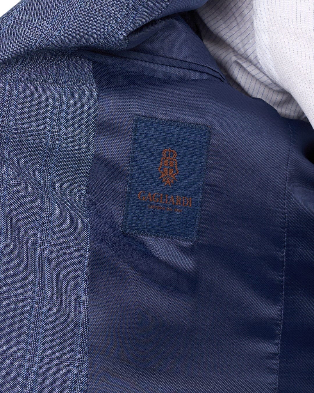 Gagliardi Suits Gagliardi Blue Sharkskin Check Machine Washable Suit