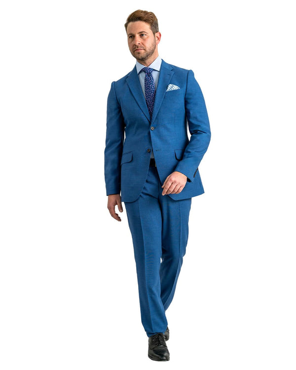 Gagliardi Blue Super 110s Natural Stretch Basketweave Suit | Bortex ...