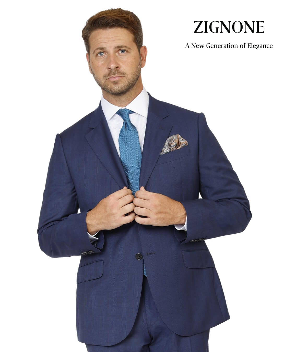 Gagliardi Suits Gagliardi Blue Zignone Super 150s Check Suit