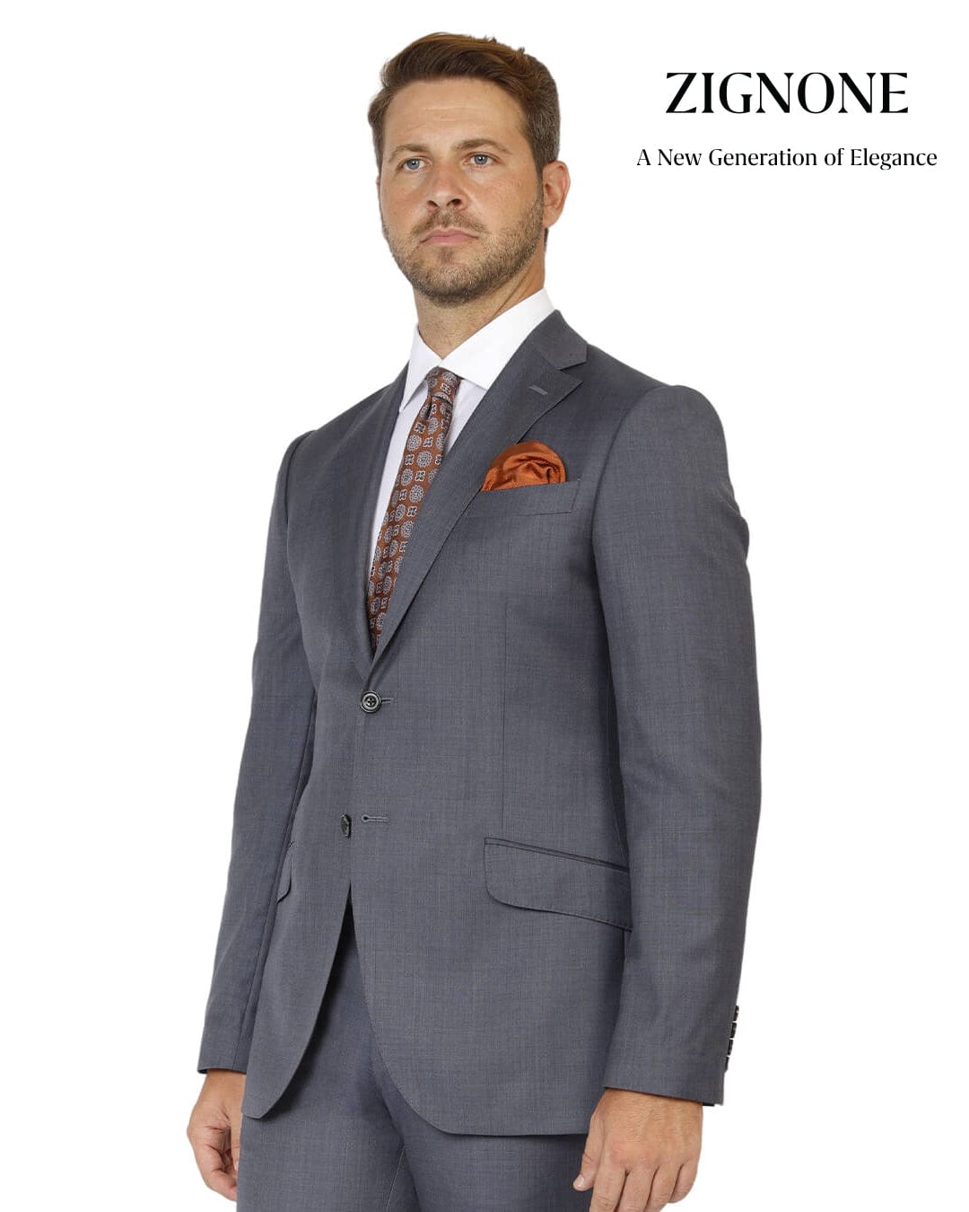 Gagliardi Suits Gagliardi Blue Zignone Super 150s Sharkskin Suit