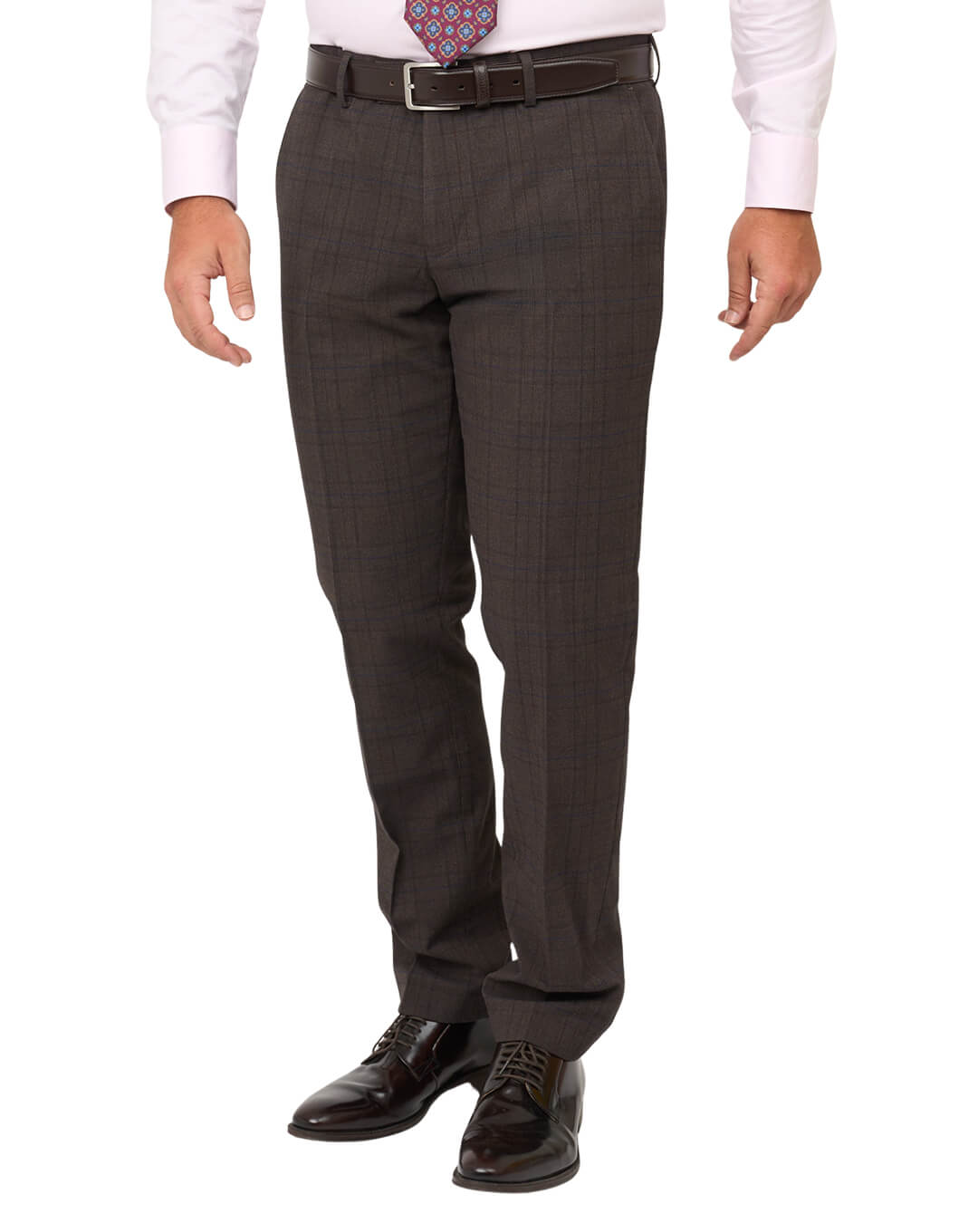 Gagliardi Suits Gagliardi Brown Check Double Breasted Machine Washable Suit