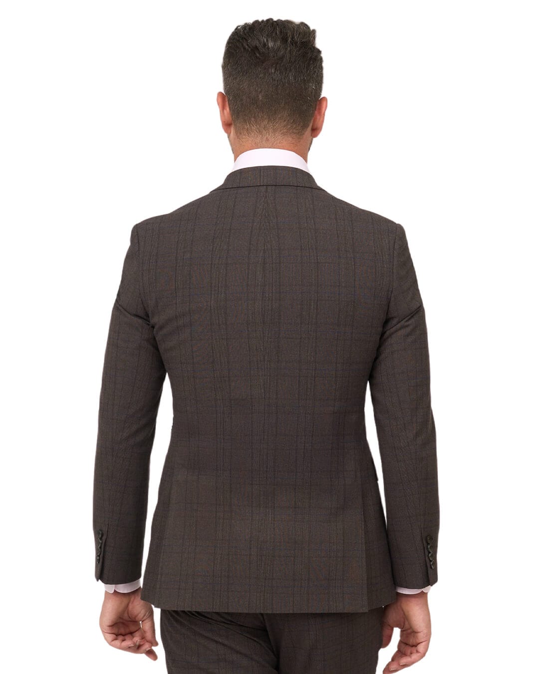 Gagliardi Suits Gagliardi Brown Check Double Breasted Machine Washable Suit