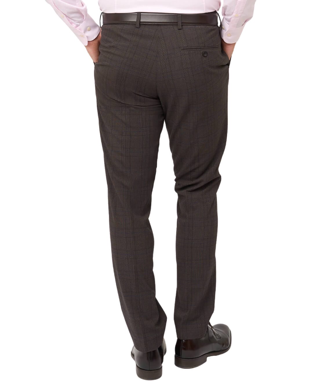 Gagliardi Suits Gagliardi Brown Check Double Breasted Machine Washable Suit