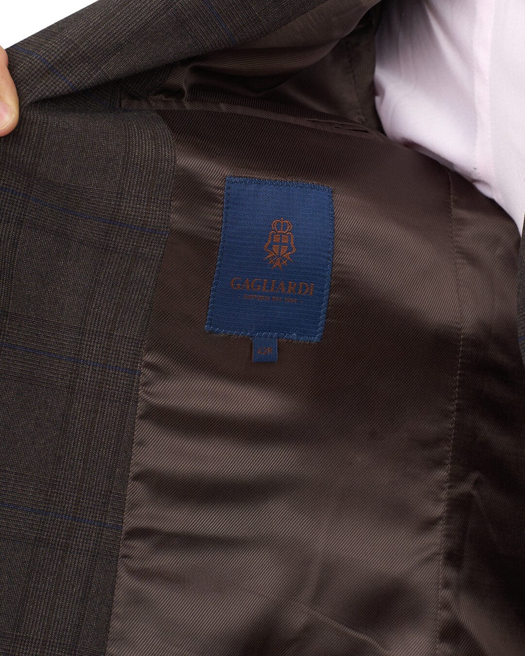 Gagliardi Suits Gagliardi Brown Check Machine Washable Suit