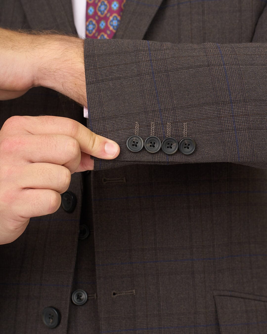 Gagliardi Suits Gagliardi Brown Check Machine Washable Suit