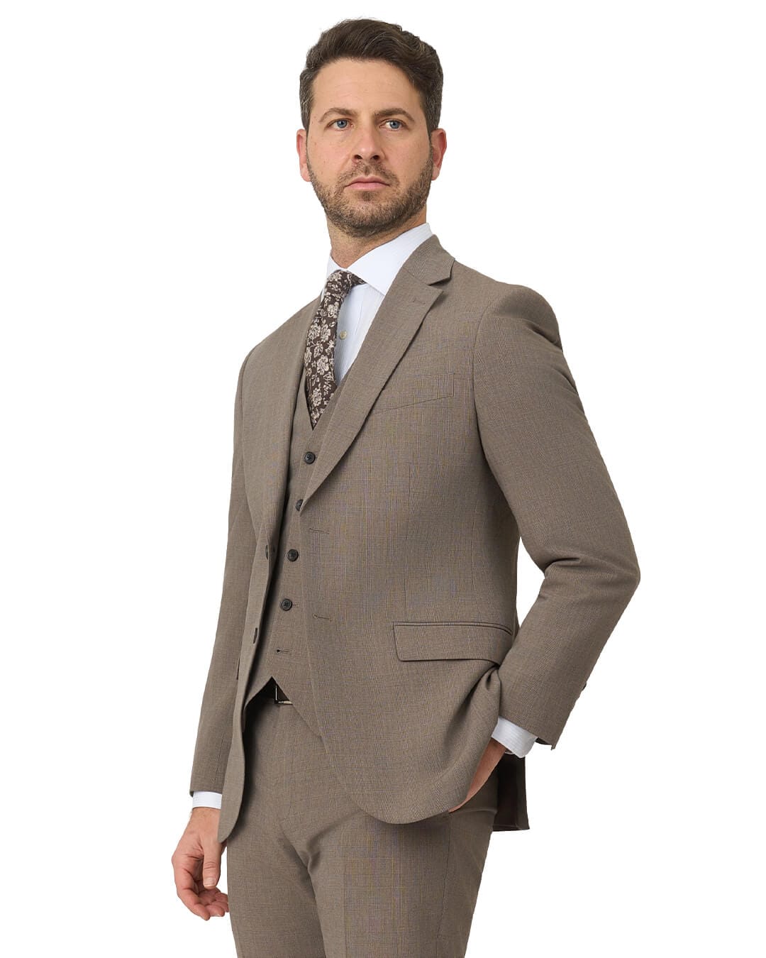Gagliardi Suits Gagliardi Brown Suit Machine Washable Check