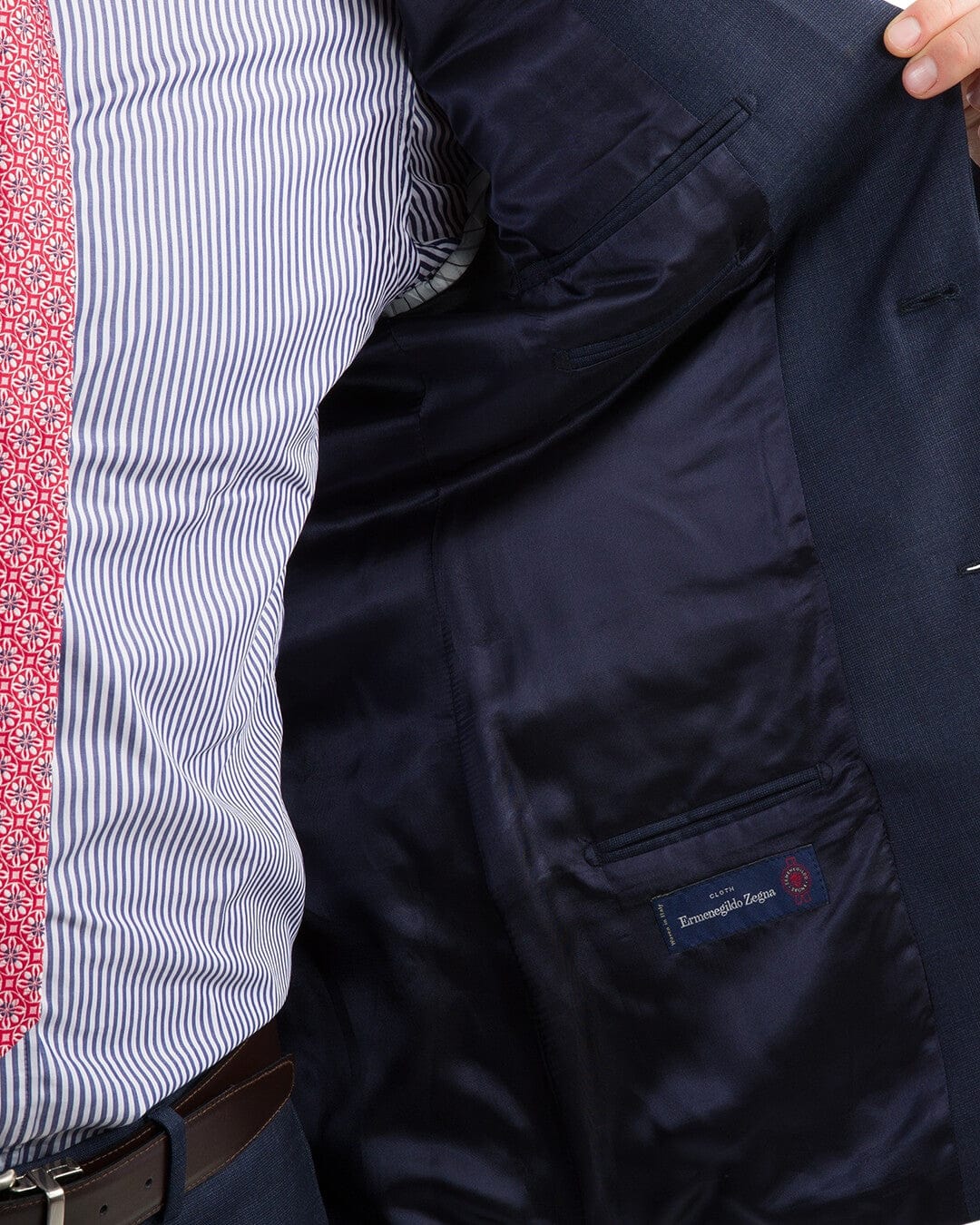 Gagliardi Suits Gagliardi Cloth Ermenegildo Zegna Navy Tonal Check Suit