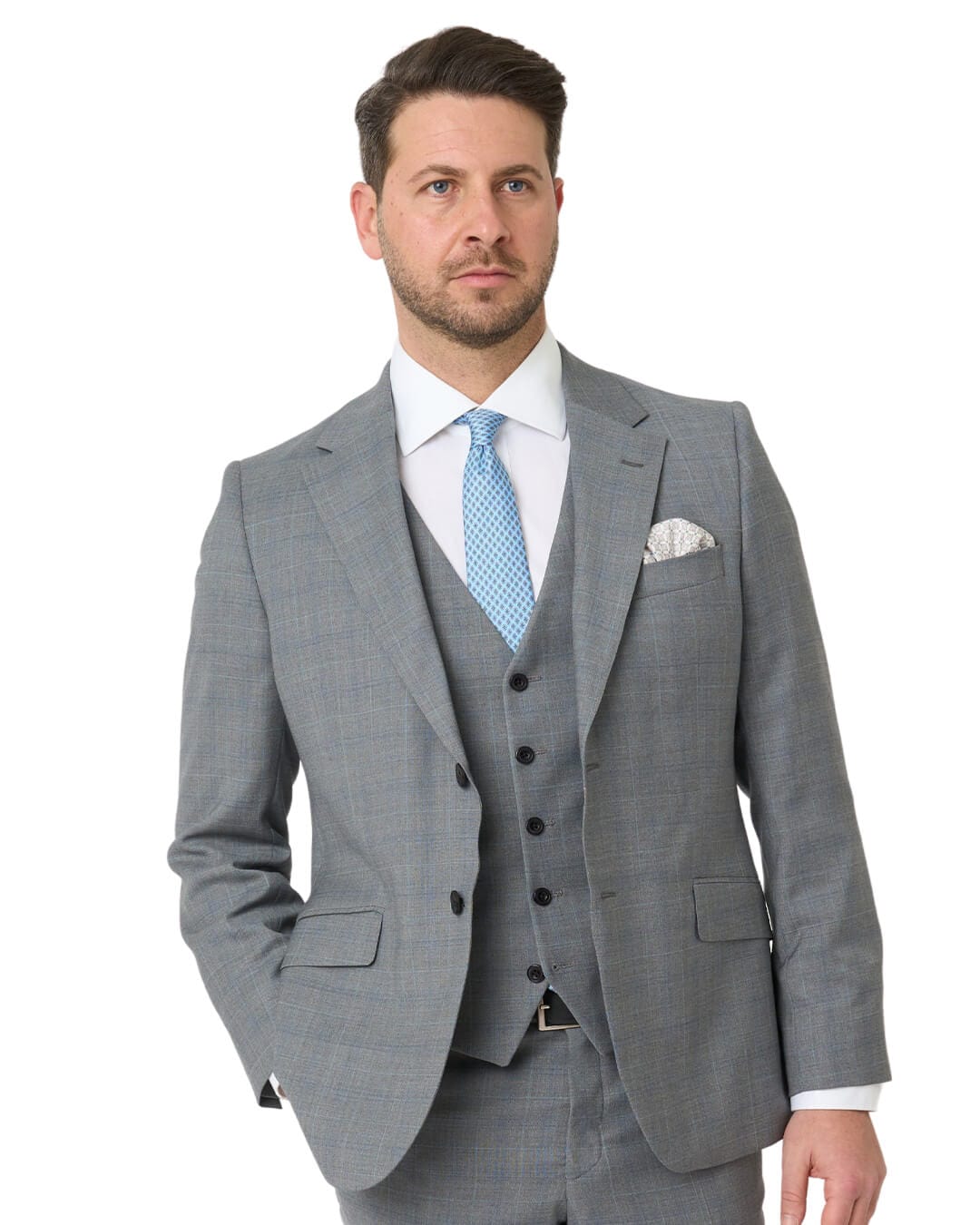 Gagliardi Suits Gagliardi Grey Check Natural Stretch Suit