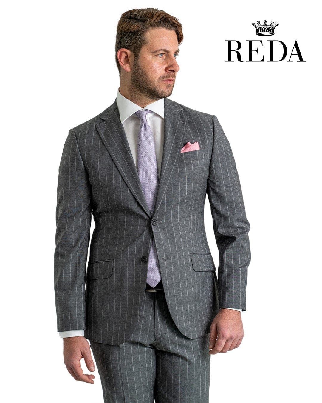 Gagliardi Suits Gagliardi Grey Reda Super 100s Wide Subtle Stripe Suit