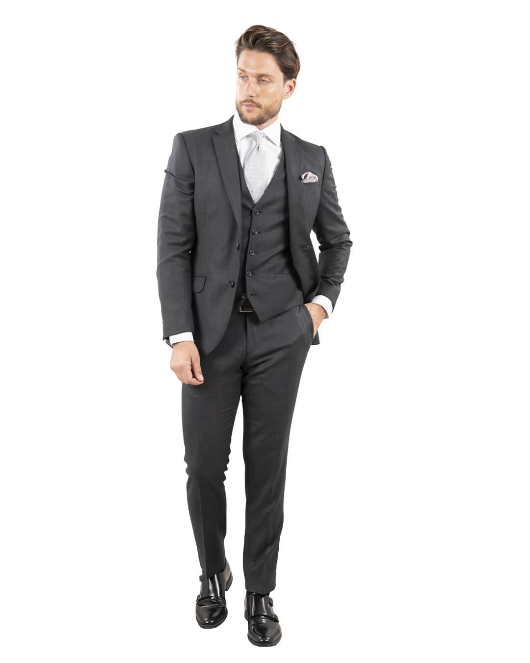 Gagliardi Suits Gagliardi Grey Suit Di Fabio Charcoal Grey Birdseye Super 130S