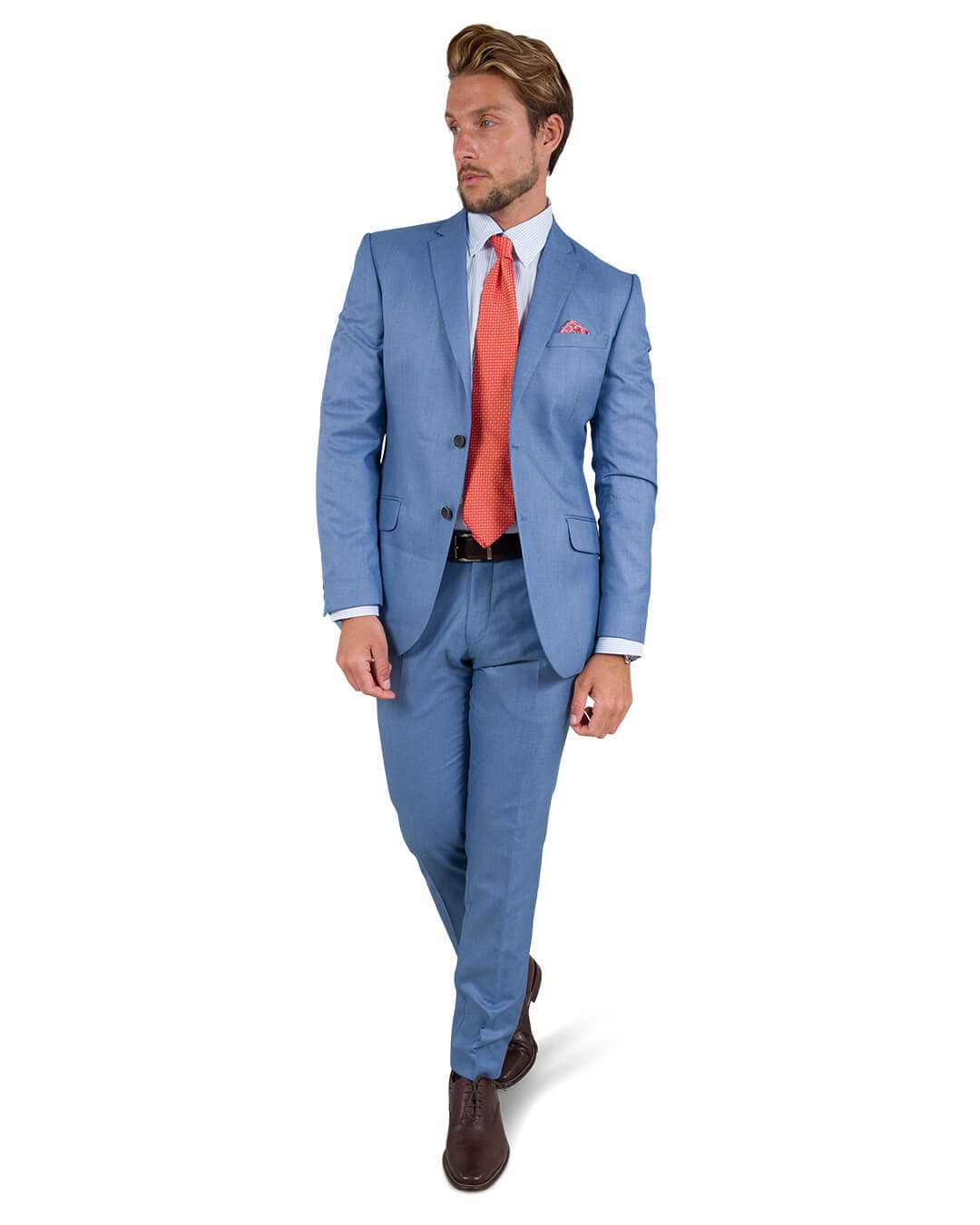 Gagliardi Suits Gagliardi Light Blue Sharkskin Machine Washable Suit
