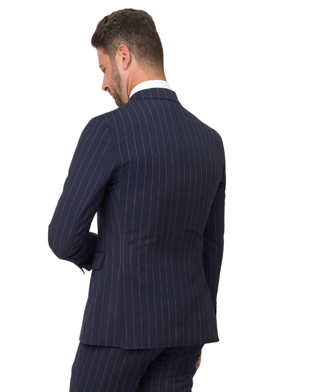 Gagliardi Suits Gagliardi Navy Stripe Double Breasted Machine Washable Suit