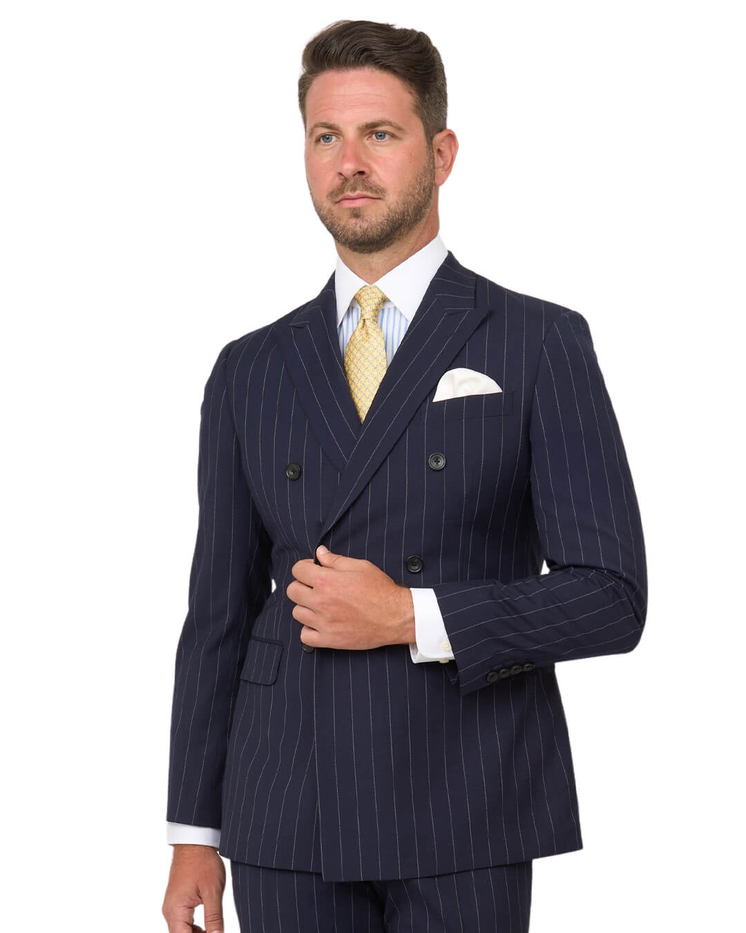 Gagliardi Suits Gagliardi Navy Stripe Double Breasted Machine Washable Suit