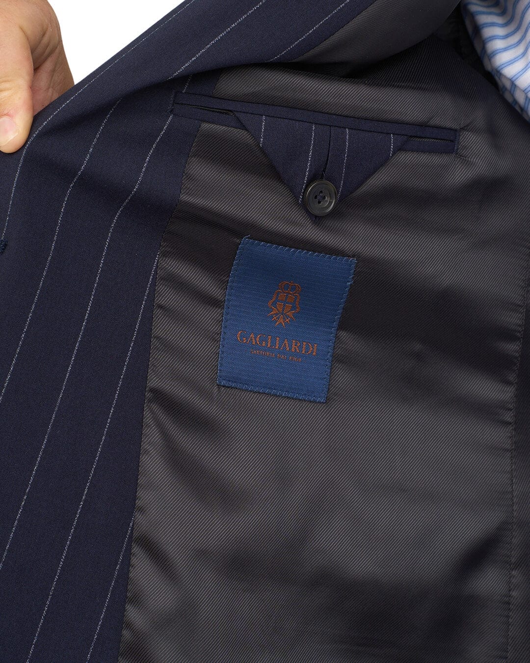 Gagliardi Suits Gagliardi Navy Stripe Double Breasted Machine Washable Suit