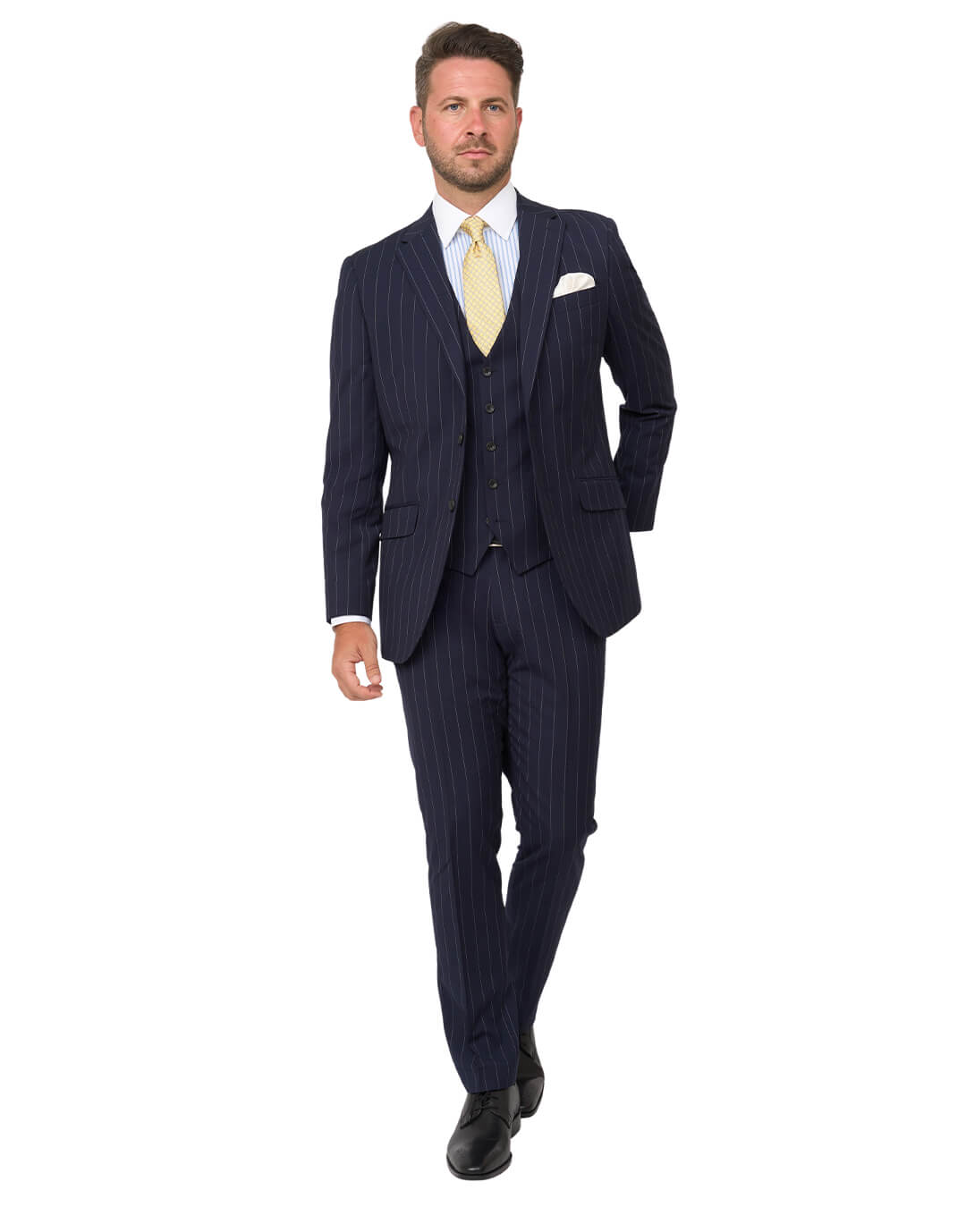 Gagliardi Suits Gagliardi Navy Striped Machine Washable Suit