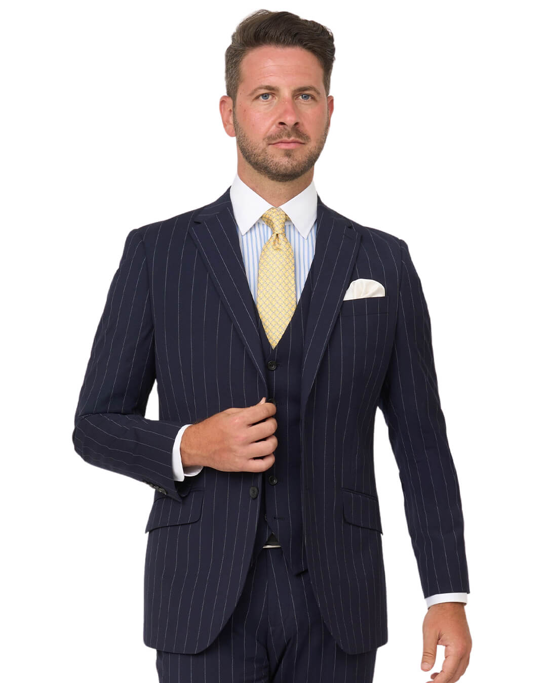 Gagliardi Suits Gagliardi Navy Striped Machine Washable Suit