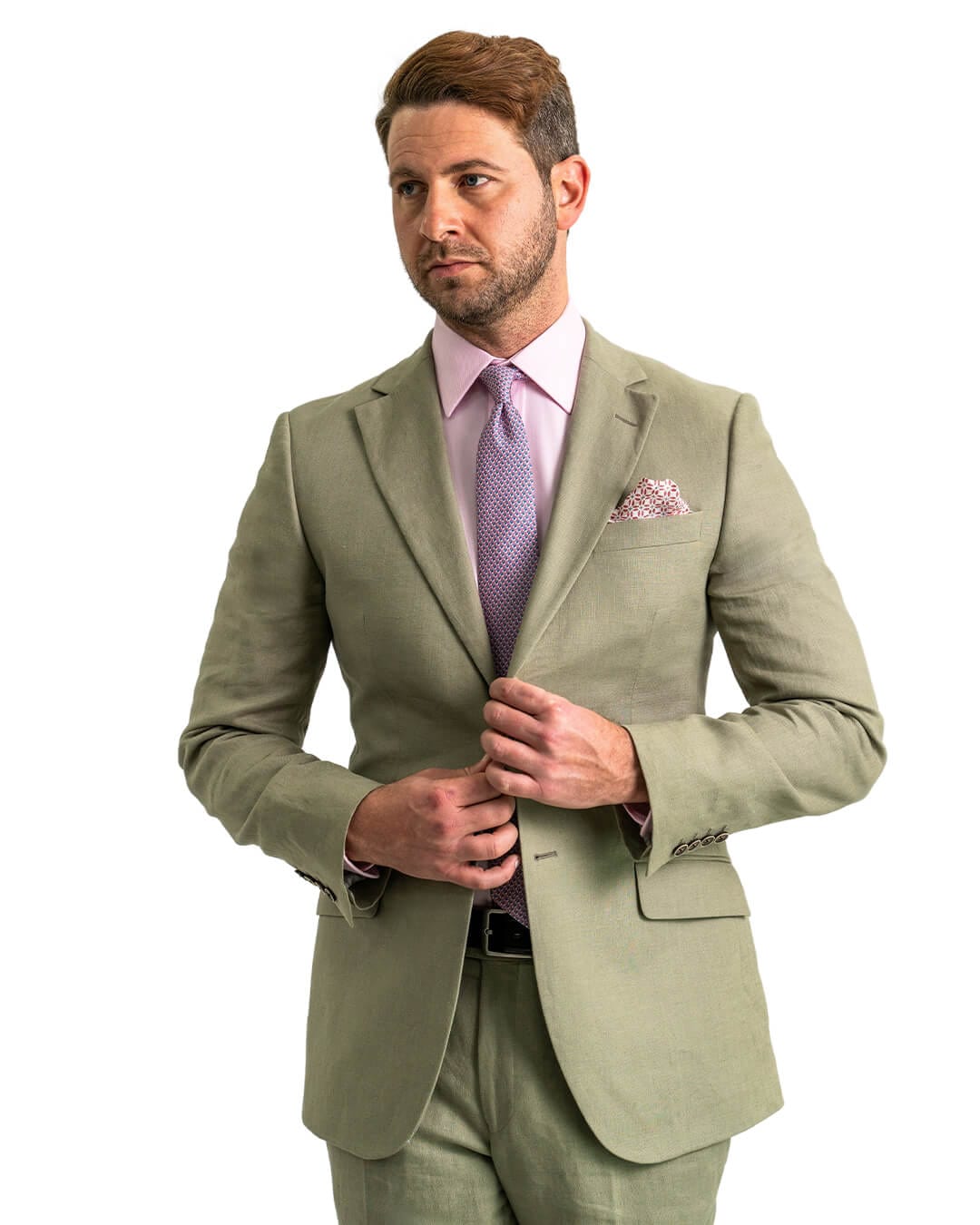 Gagliardi Suits Gagliardi Olive Duca Visconti di Modrone Italian Linen Suit