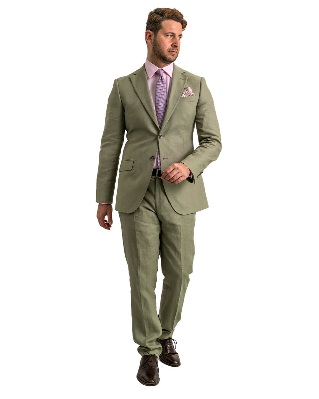 Gagliardi Suits Gagliardi Olive Duca Visconti di Modrone Italian Linen Suit