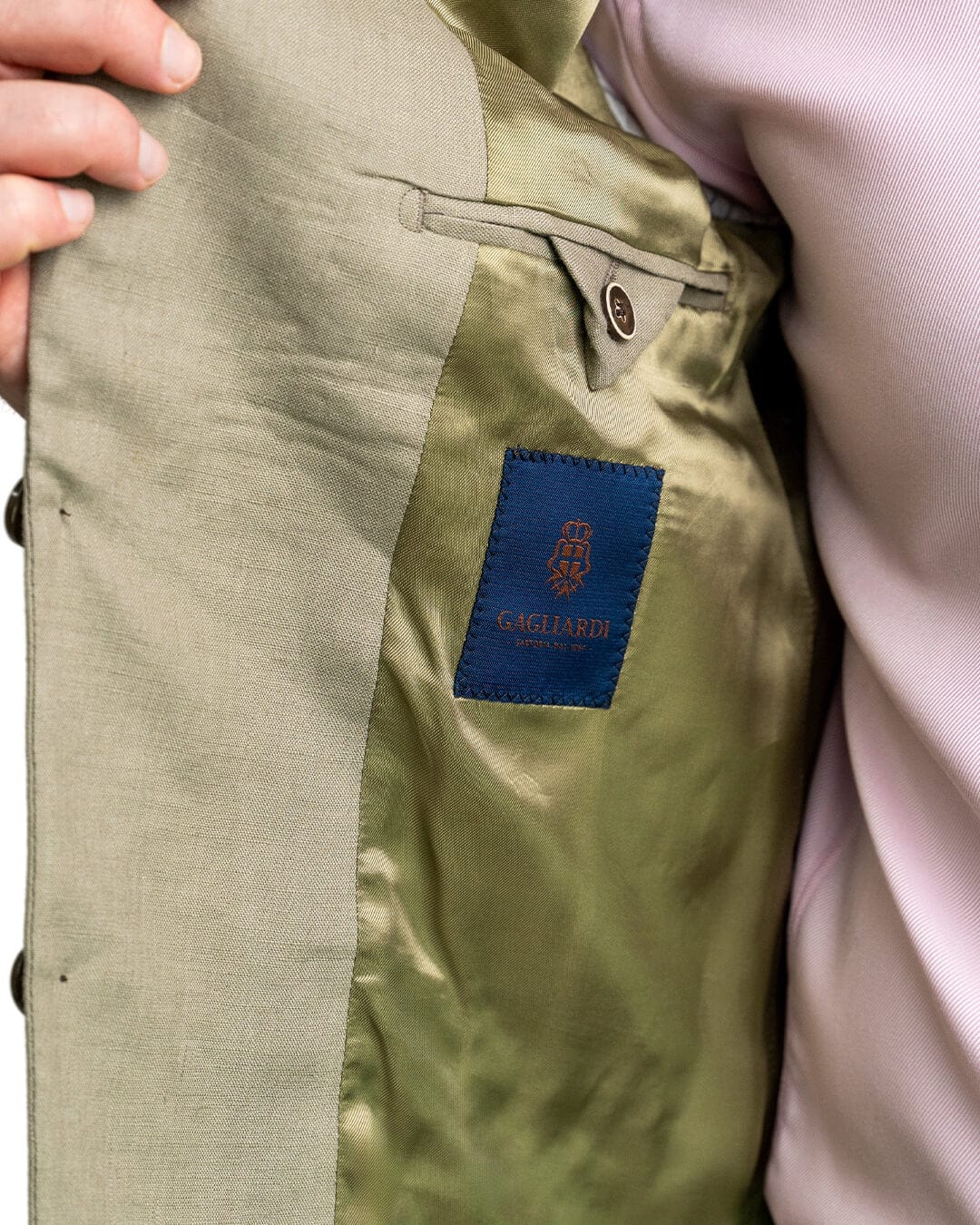 Gagliardi Suits Gagliardi Olive Duca Visconti di Modrone Italian Linen Suit