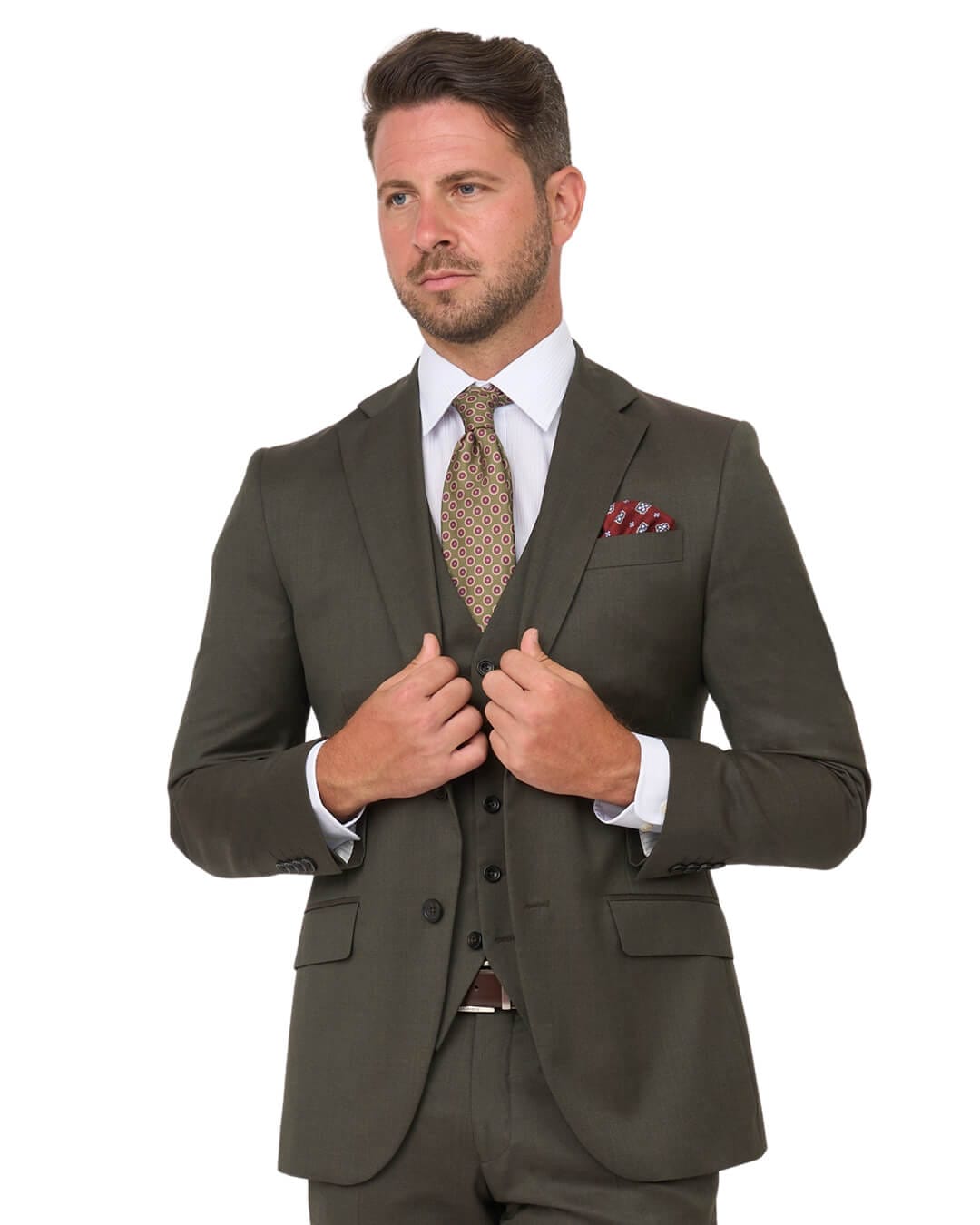 Gagliardi Suits Gagliardi Olive Gabardine Super 110s Suit