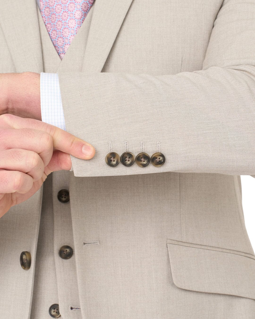 Gagliardi Suits Gagliardi Stone Sharkskin Machine Washable Suit