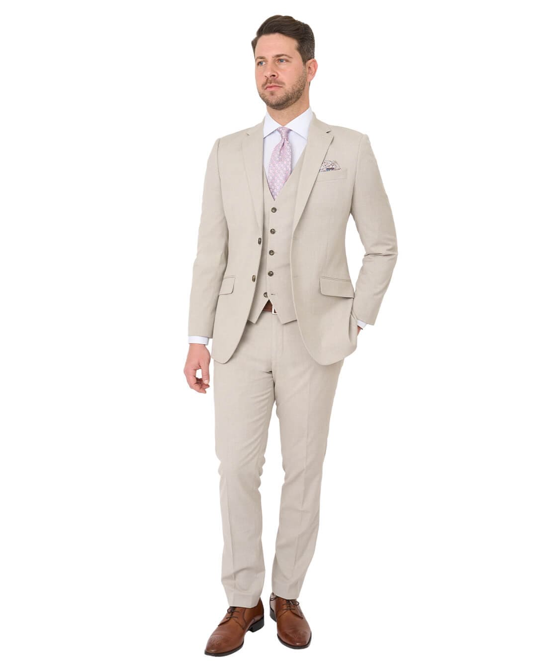 Gagliardi Suits Gagliardi Stone Sharkskin Machine Washable Suit