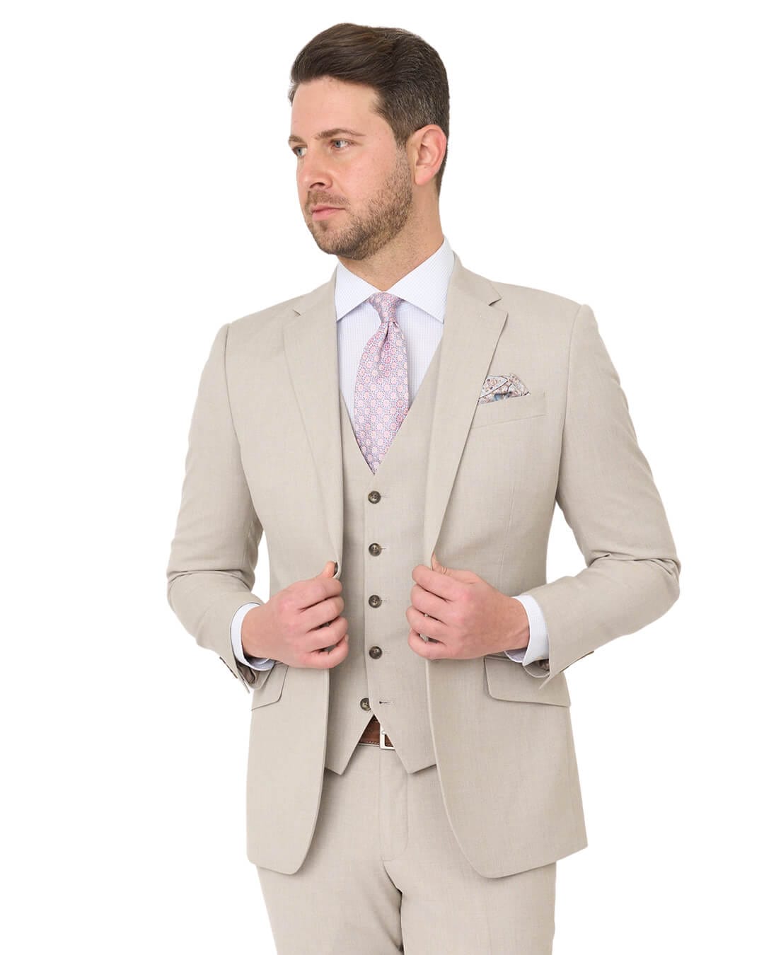 Gagliardi Suits Gagliardi Stone Sharkskin Machine Washable Suit