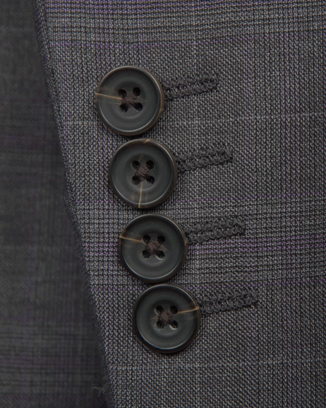Gagliardi Suits Lanificio F.lli Cerruti Grey &amp; Purple Prince of Wales Two-Piece Suit