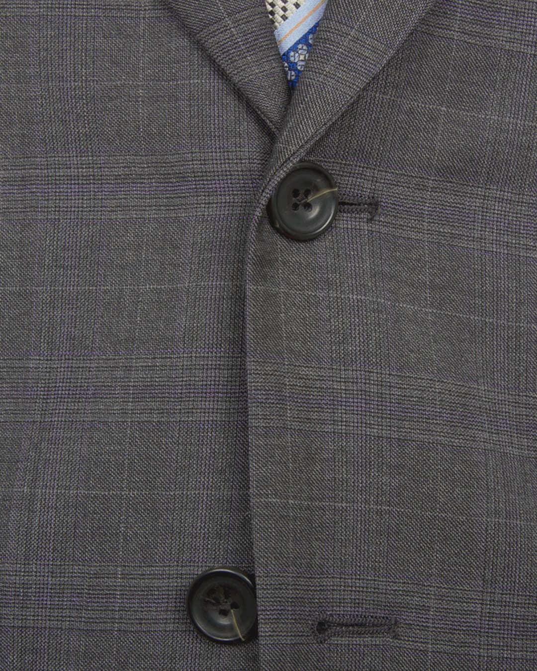 Gagliardi Suits Lanificio F.lli Cerruti Grey &amp; Purple Prince of Wales Two-Piece Suit