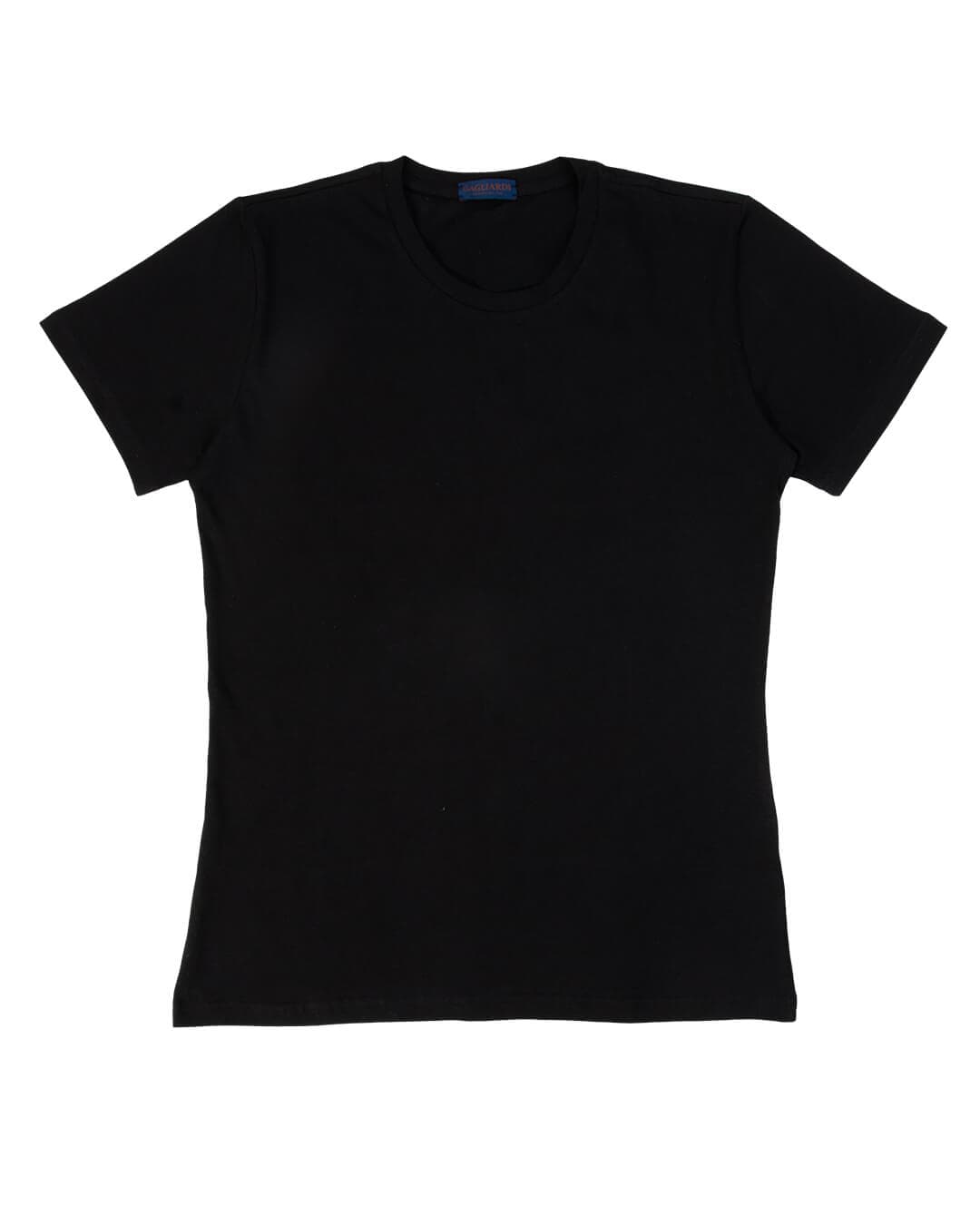 Gagliardi T-Shirts Gagliardi Black Cotton Crew Neck