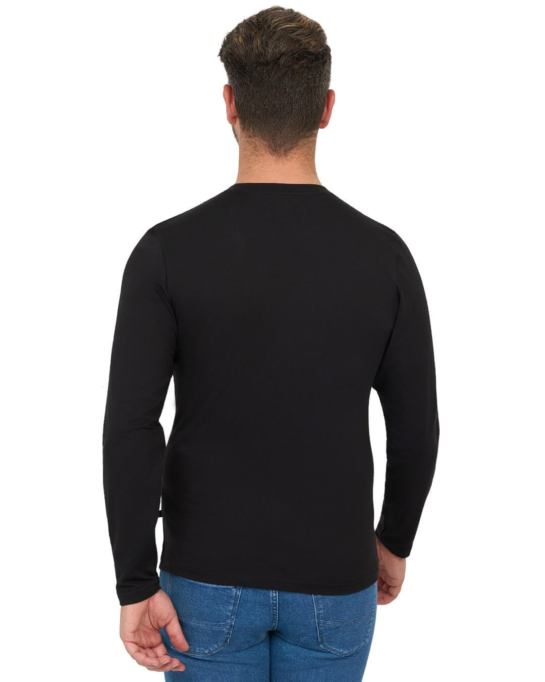 Gagliardi T-Shirts Gagliardi Black Cotton Stretch Long Sleeve T-Shirt
