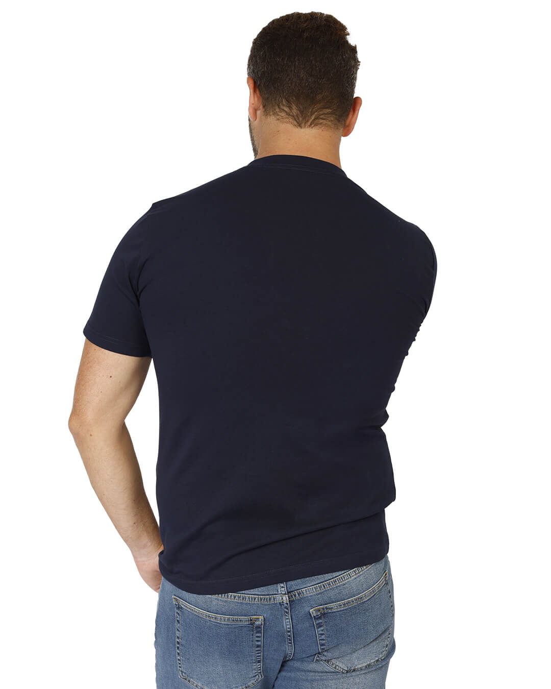 Gagliardi T-Shirts Gagliardi Navy Cotton Crew Neck