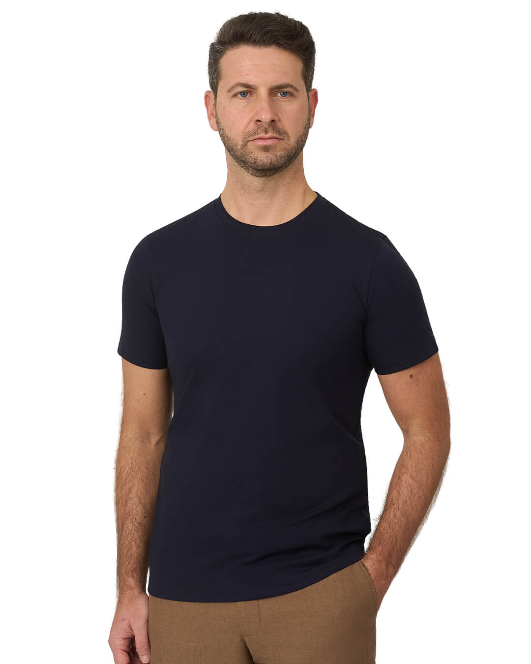 Gagliardi T-Shirts Gagliardi Navy T Shirt Luxury Interlock