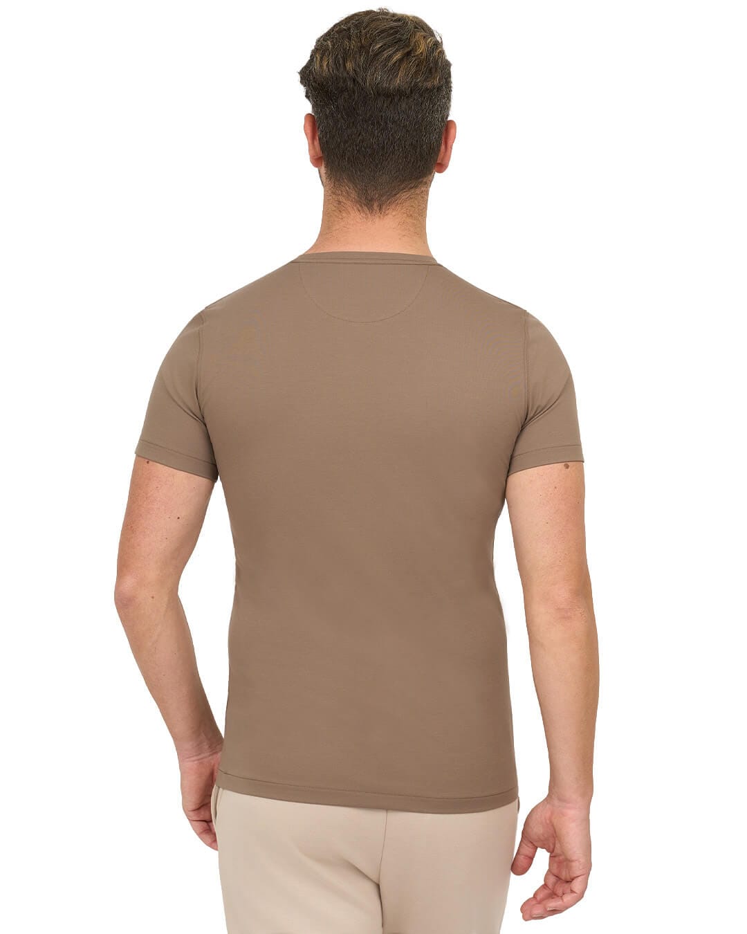 Gagliardi T-Shirts Gagliardi Taupe T Shirt Luxury Interlock