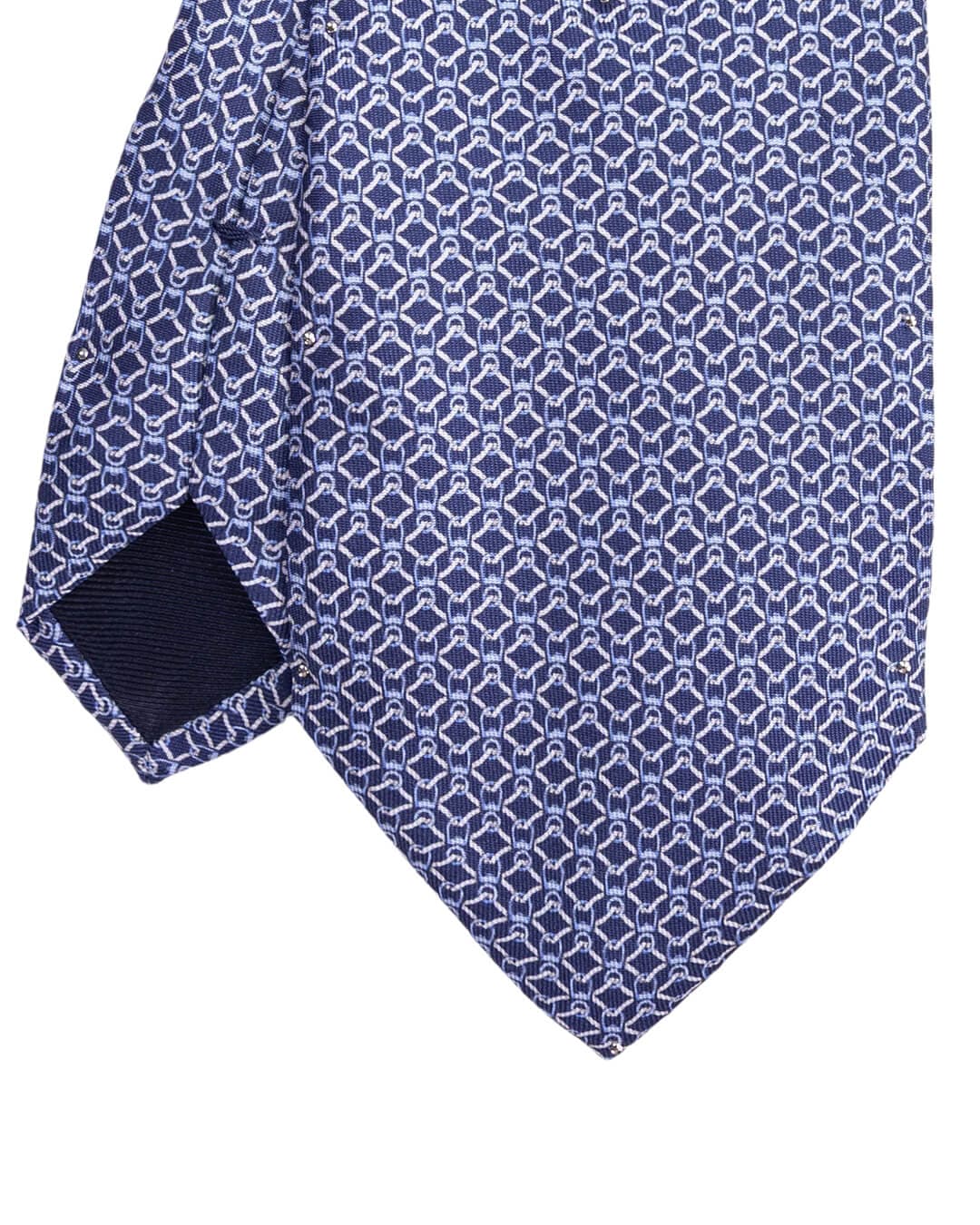 Gagliardi Ties ONE Gagliardi Blue Chain Link Print Italian Silk Tie
