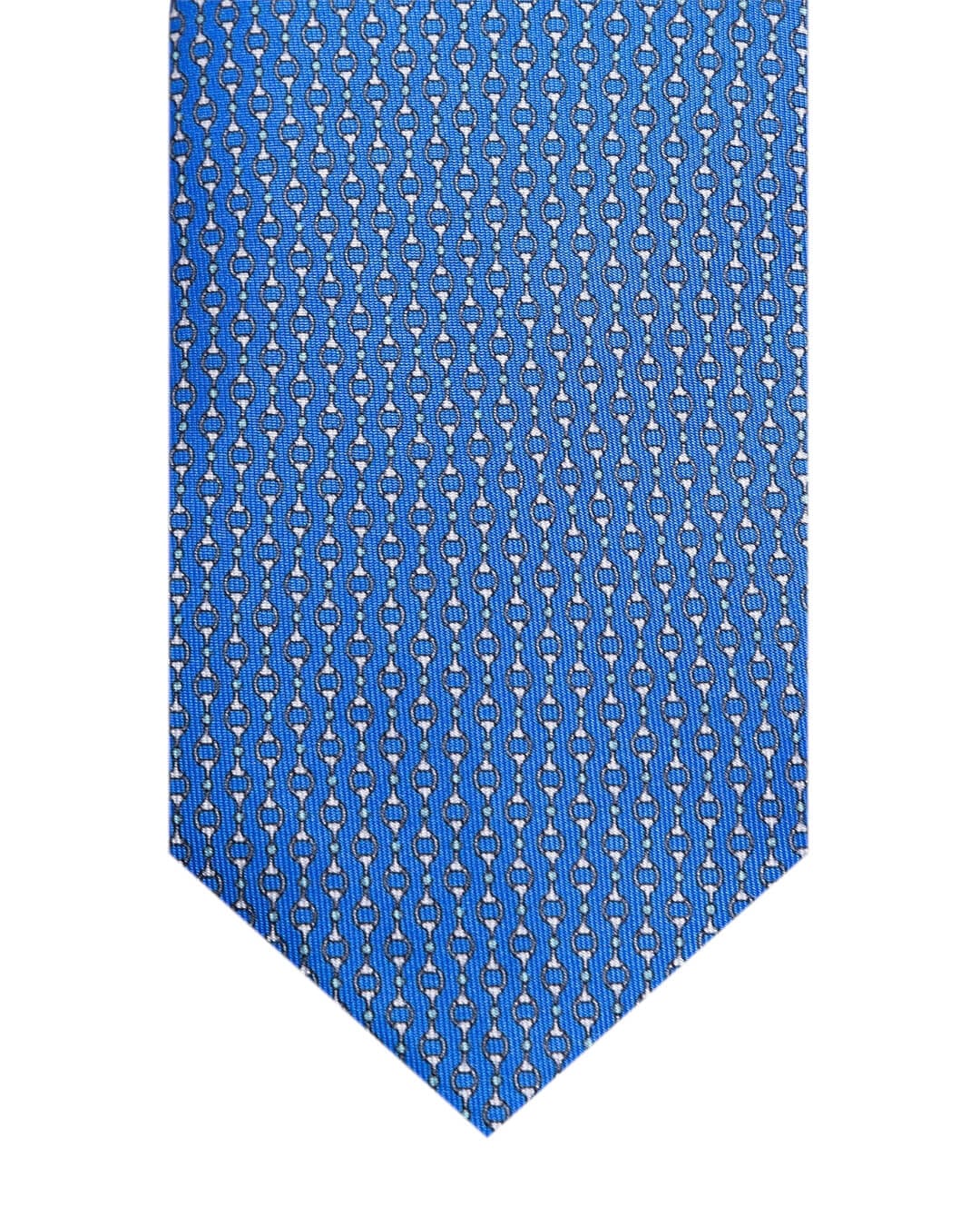 Gagliardi Ties One Size Gagliardi Blue Horse Bit Print Italian Silk Tie