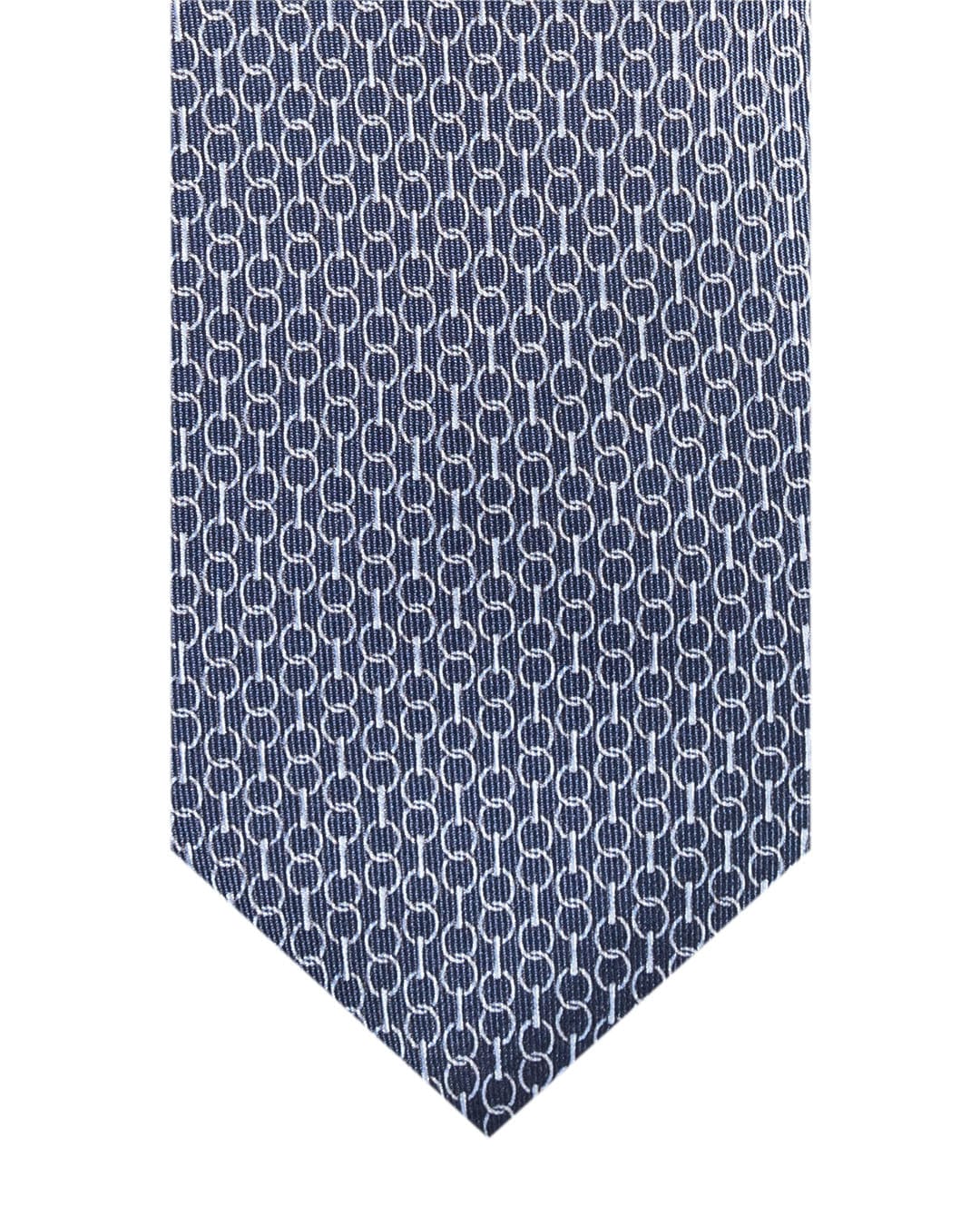 Gagliardi Ties ONE Gagliardi Blue Oval Chain Link Italian Silk Printed Tie