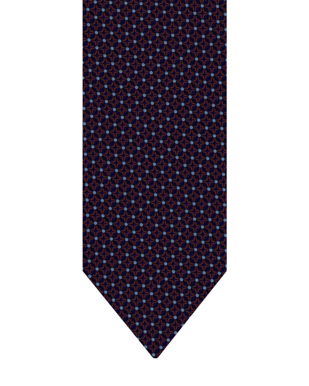Gagliardi Ties ONE Gagliardi Brown Geo & Dot Italian Silk Tie