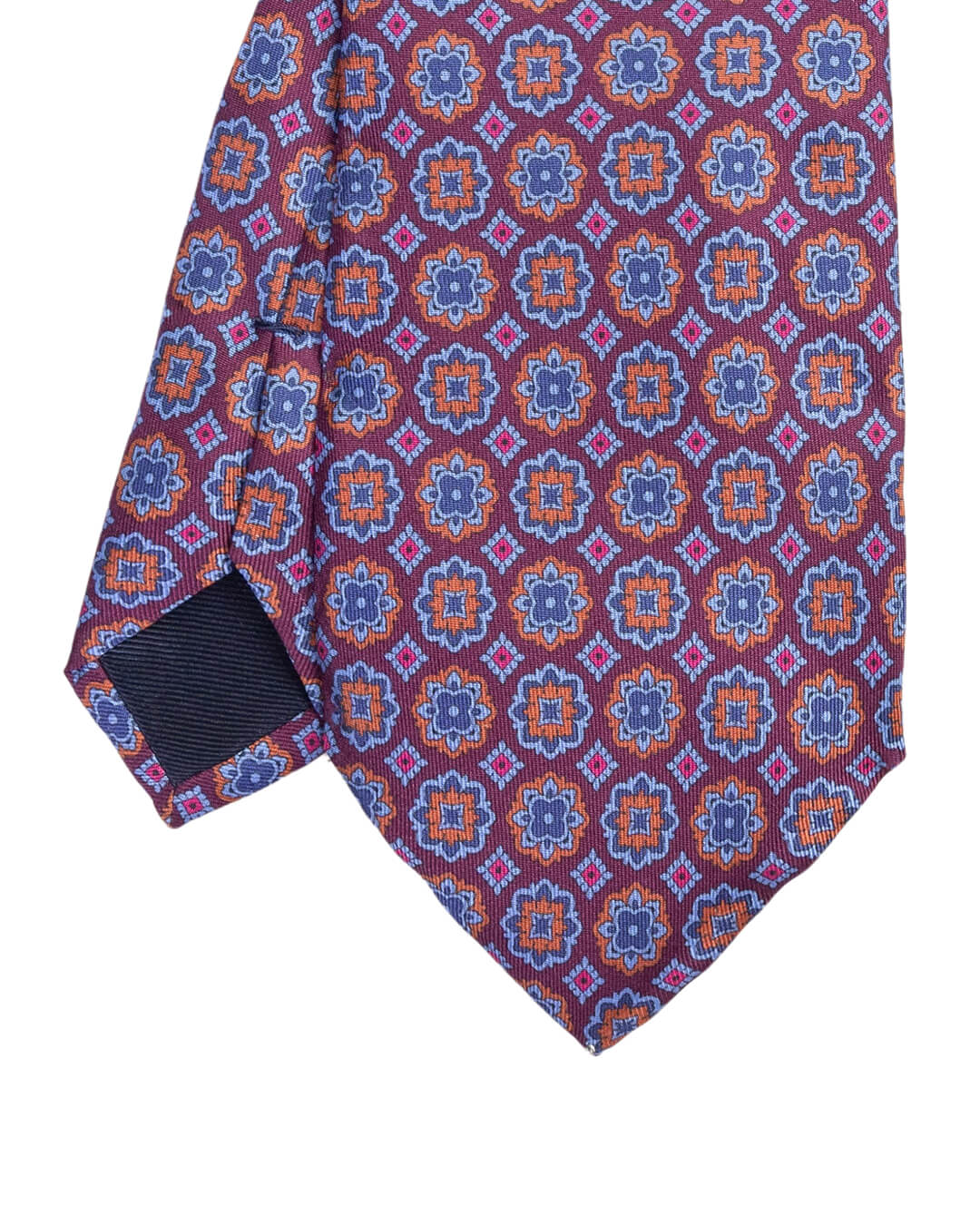 Gagliardi Ties ONE Gagliardi Burgundy Medallions Print Italian Silk Tie