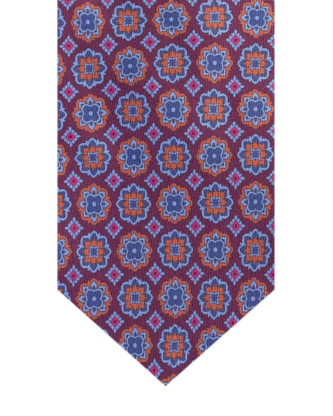 Gagliardi Ties ONE Gagliardi Burgundy Medallions Print Italian Silk Tie