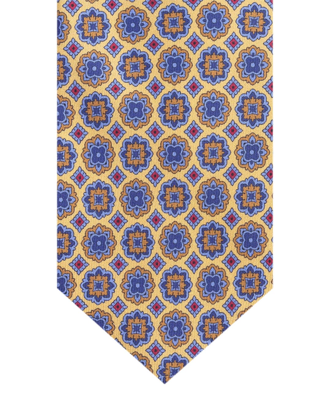 Gagliardi Ties ONE Gagliardi Gold Medallions Print Italian Silk Tie