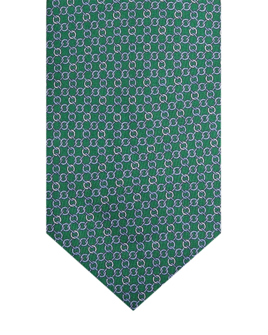 Gagliardi Ties One Size Gagliardi Green Chain Link Italian Silk Tie