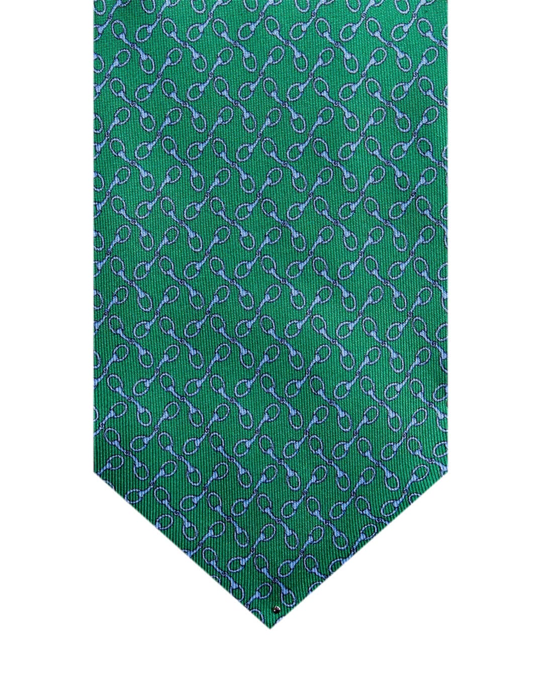 Gagliardi Ties ONE Gagliardi Green Chain Link Print Italian Silk Tie