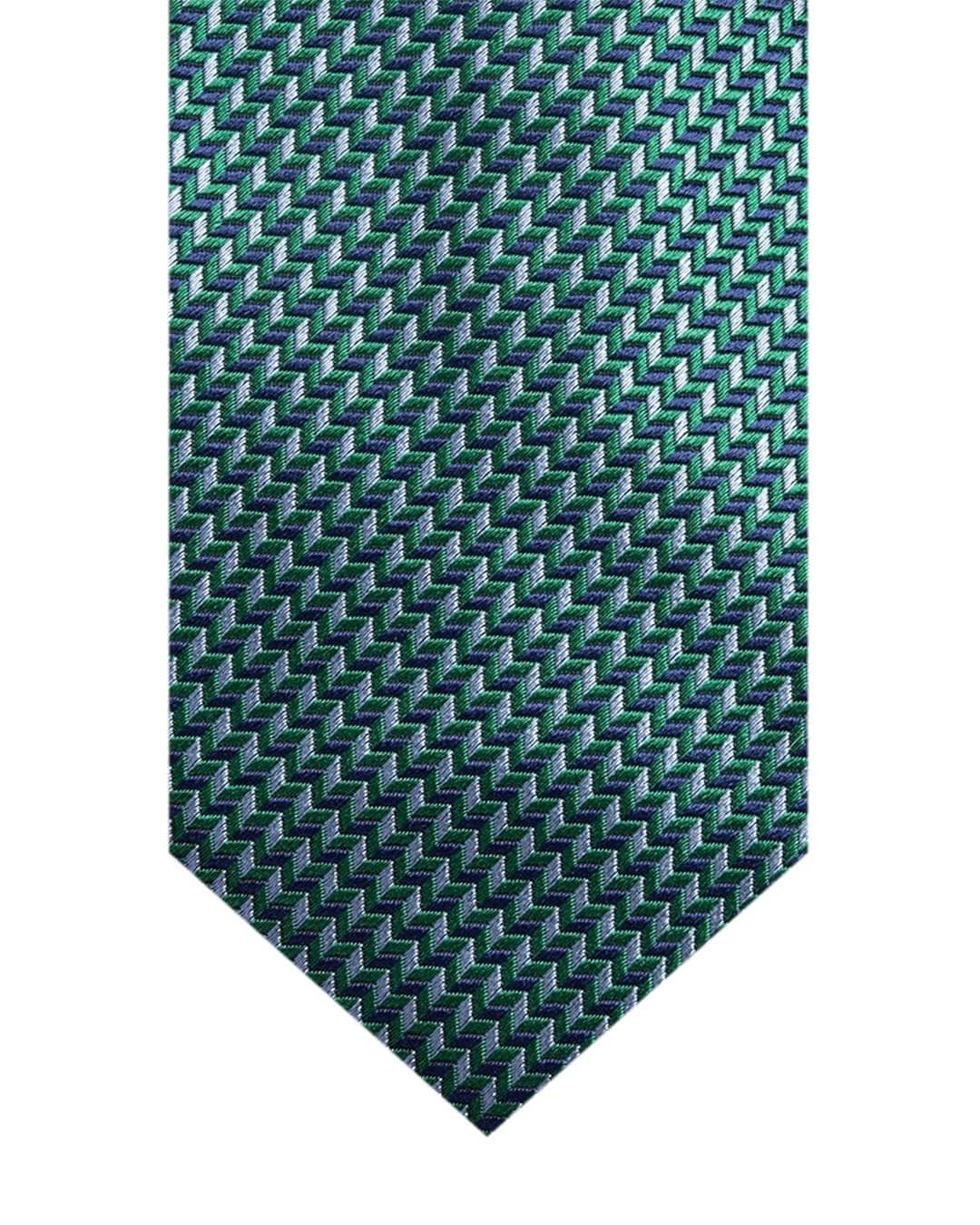 Gagliardi Ties One Size Gagliardi Green Chevrons Italian Silk Tie