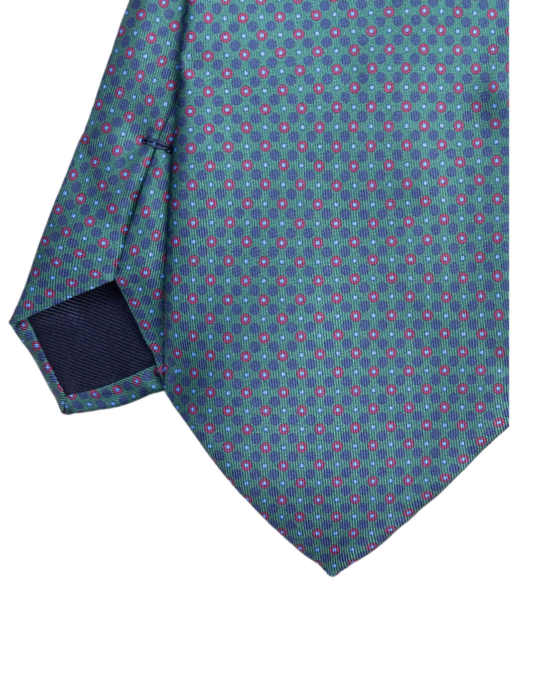 Gagliardi Ties ONE Gagliardi Green Circles Print Italian Silk Tie