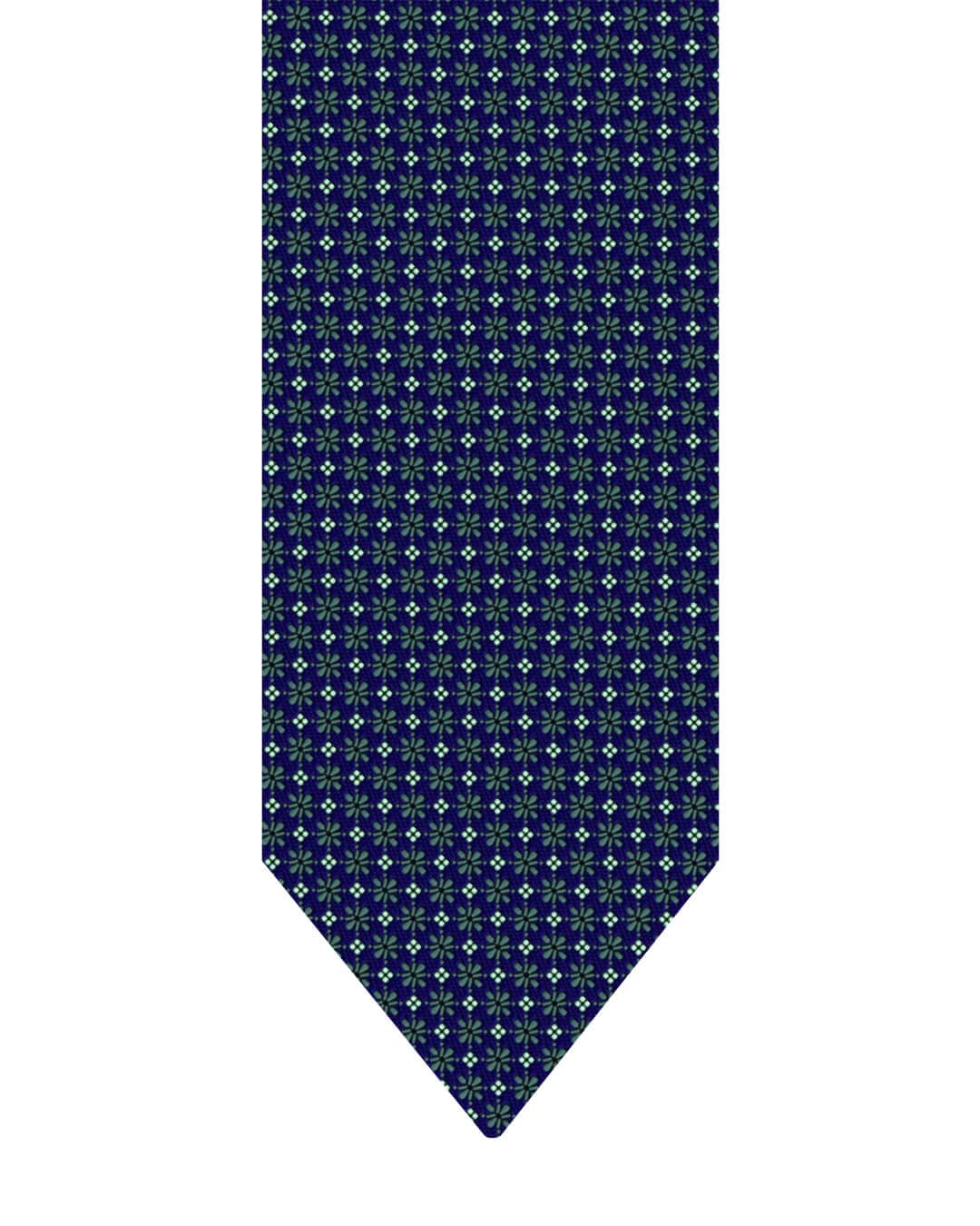 Gagliardi Ties ONE Gagliardi Green Floral & Box Italian Silk Tie