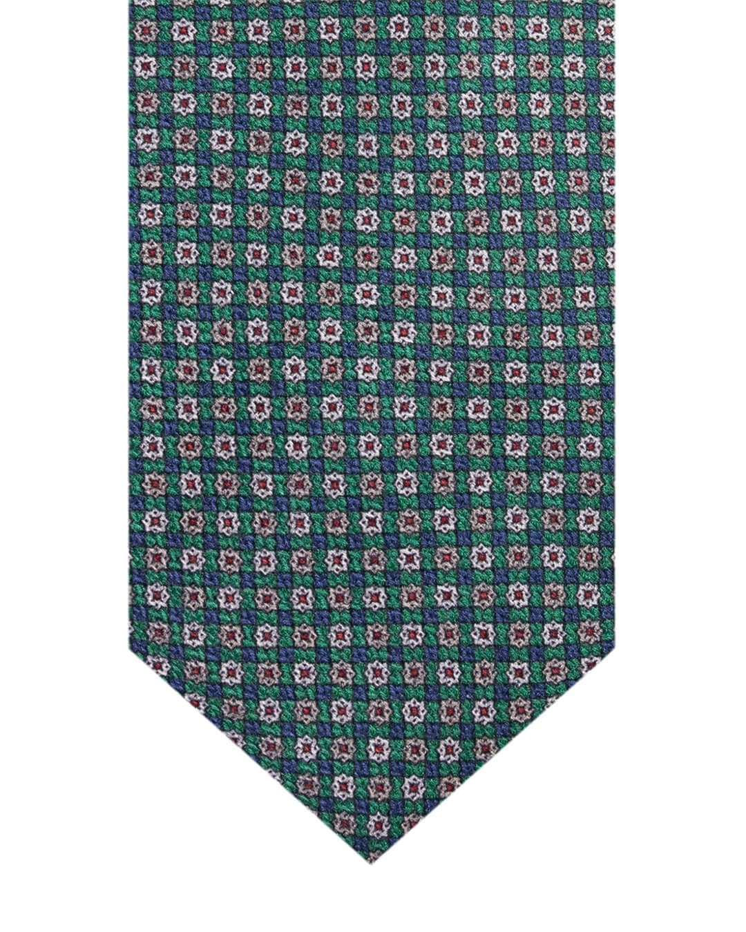 Gagliardi Ties ONE Gagliardi Green Geometric Print Italian Silk Tie