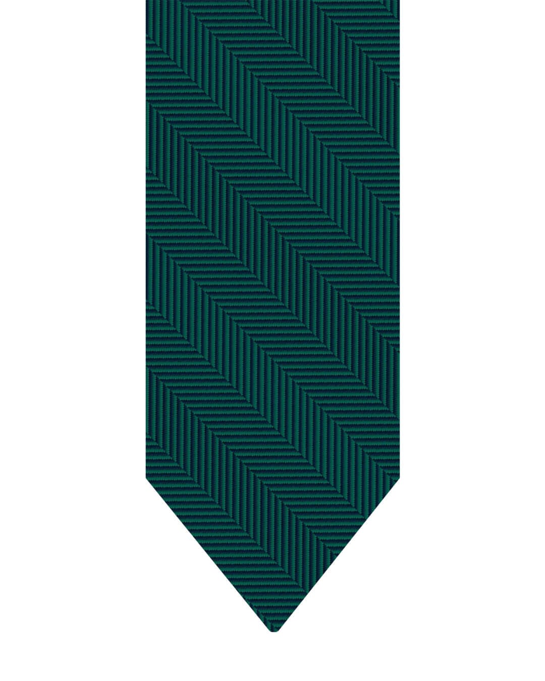 Gagliardi Ties ONE Gagliardi Green Herringbone Italian Shantung Silk Tie