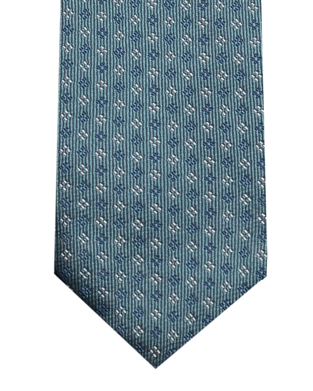 Gagliardi Ties One Size Gagliardi Green Micro Flower Italian Silk Skinny Tie
